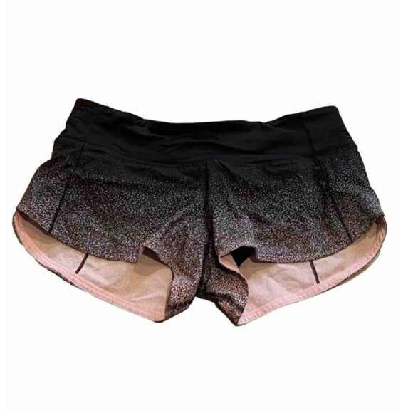Lululemon Athletica Speed Up Short ombré speckle stop print pink black lined 4 - Picture 1 of 6